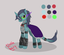 Size: 1414x1210 | Tagged: safe, artist:deltafairy, derpibooru import, oc, oc only, hybrid, original species, adoptable, commission, custom, interspecies offspring, offspring, parent:king sombra, parent:princess ember, reference sheet, solo