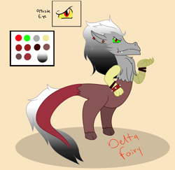 Size: 1294x1260 | Tagged: safe, artist:deltafairy, derpibooru import, oc, oc only, draconequus, hybrid, original species, adoptable, commission, custom, interspecies offspring, offspring, parent:discord, parent:king sombra, parents:sombracord, reference sheet, solo