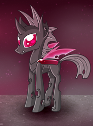 Size: 991x1339 | Tagged: safe, artist:spitfire740, derpibooru import, oc, oc only, oc:fidelity, changeling, female, pink changeling, smiling, solo