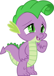 Size: 6553x9244 | Tagged: safe, artist:pink1ejack, spike, dragon, celestial advice, absurd resolution, alternate hairstyle, behaving like rarity, open mouth, simple background, smiling, solo, transparent background, vector, voice actor joke