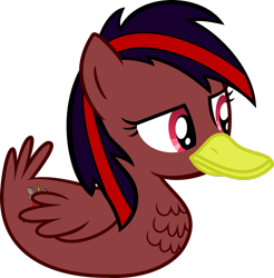 Size: 1280x1302 | Tagged: safe, artist:rambold, derpibooru import, oc, oc only, oc:red stripe, duck pony, cutie mark, feather, simple background, solo, transparent background, vector, wings