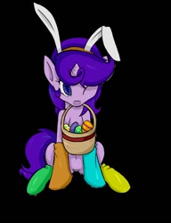 Size: 985x1280 | Tagged: safe, artist:pi9o, derpibooru import, oc, oc only, oc:night shade, rabbit, easter