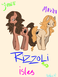 Size: 2110x2817 | Tagged: safe, artist:poisonvicky, derpibooru import, jane rizzoli, maura isles, ponified, rizzoli and isles