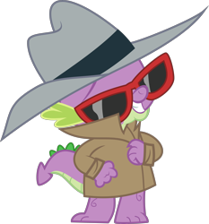 Size: 4030x4320 | Tagged: safe, artist:iknowpony, derpibooru import, spike, dragon, .svg available, absurd resolution, clothes, glasses, grin, hat, jacket, male, simple background, smiling, solo, sunglasses, transparent background, vector