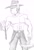 Size: 737x1083 | Tagged: safe, artist:mayorlight, derpibooru import, edit, igneous rock pie, anthro, angry, clothes, male, monochrome, muscles, pickaxe, solo, stallion, topless