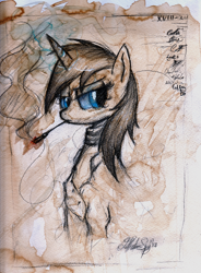 Size: 2432x3305 | Tagged: safe, artist:il-phantom, derpibooru import, oc, oc only, solo, traditional art