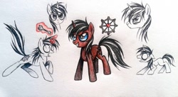 Size: 1254x685 | Tagged: safe, artist:pinkamenacheshirepie, derpibooru import, oc, oc only, oc:victor, traditional art, wrench