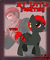 Size: 1002x1205 | Tagged: safe, artist:kari-usagi, derpibooru import, king of fighters, my little fighter, ponified, snk, vice