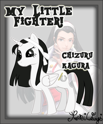 Size: 1002x1205 | Tagged: safe, artist:kari-usagi, derpibooru import, chizuru kagura, king of fighters, my little fighter, ponified, snk