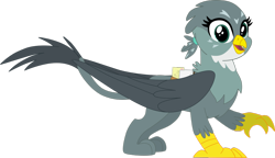 Size: 1024x589 | Tagged: safe, artist:flutterflyraptor, derpibooru import, gabby, griffon, the fault in our cutie marks, simple background, solo, transparent background, vector