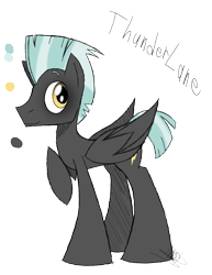 Size: 888x1150 | Tagged: safe, artist:didun850, derpibooru import, thunderlane, pegasus, pony, male, raised hoof, signature, simple background, solo, stallion, text, transparent background