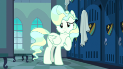 Size: 1920x1080 | Tagged: safe, derpibooru import, screencap, vapor trail, pegasus, pony, top bolt, cute, female, locker room, mare, solo, vaporbetes