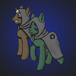 Size: 800x800 | Tagged: safe, derpibooru import, oc, oc only, earth pony, pony, unicorn, cloak, clothes, cult of void, symbol