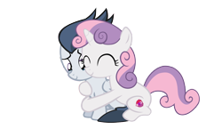 Size: 2500x1450 | Tagged: safe, artist:lunaticdawn, derpibooru import, rumble, sweetie belle, colt, cutie mark, female, filly, hug, hug from behind, male, rumbelle, shipping, simple background, straight, the cmc's cutie marks, transparent background, vector