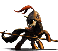 Size: 1024x901 | Tagged: safe, artist:lordgood, derpibooru import, pony, unicorn, armor, helmet, infantry, pike