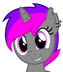 Size: 6000x6791 | Tagged: safe, artist:matthewboyz, derpibooru import, oc, oc only, oc:emilydiner, pony, unicorn, absurd resolution, bust, cute, portrait, simple background, smiling, solo, trade, transparent background, vector