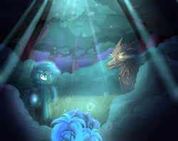 Size: 2400x1900 | Tagged: safe, artist:drawntildawn, derpibooru import, oc, oc only, oc:poison trail, timber wolf, crepuscular rays, everfree forest, forest, poison joke