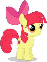 Size: 453x594 | Tagged: safe, artist:simplyfeatherbrain, derpibooru import, apple bloom, alternate hairstyle, cutie mark, simple background, solo, the cmc's cutie marks, transparent background, vector