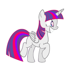 Size: 1152x1152 | Tagged: safe, artist:motownwarrior01, artist:slb94, derpibooru import, oc, oc only, oc:enchantment, alicorn, pony, robot, alicorn oc, base used, implied pinkie pie, implied rarity, implied twilight sparkle, simple background, solo, transparent background