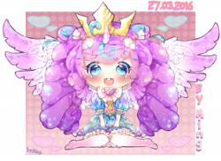 Size: 1920x1400 | Tagged: safe, artist:miniiming, derpibooru import, princess flurry heart, human, chibi, crown, cute, humanized, jewelry, looking at you, older, regalia, solo