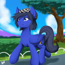 Size: 2000x2000 | Tagged: safe, artist:elzielai, derpibooru import, oc, oc only, oc:lazuli, pegasus, pony, solo, walking