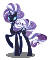 Size: 6170x7500 | Tagged: safe, artist:orin331, derpibooru import, idw, nightmare rarity, crystal pony, pony, absurd resolution, crystallized, evil, evil grin, flash puppet, idw showified, looking down, official comic, raised hoof, solo