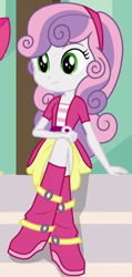 Size: 264x554 | Tagged: safe, derpibooru import, screencap, sweetie belle, equestria girls, friendship games, cropped, crossed legs, cute, diasweetes, sitting, solo