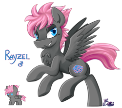 Size: 896x800 | Tagged: safe, artist:bloodorangepancakes, derpibooru import, oc, oc only, oc:rayzel, pegasus, pony, chest fluff, cutie mark, solo