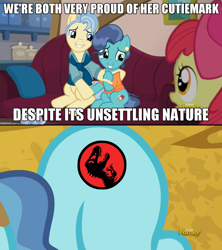 Size: 908x1024 | Tagged: safe, derpibooru import, edit, edited screencap, screencap, mrs. paleo, petunia paleo, the fault in our cutie marks, exploitable meme, jurassic park, meme, mr. paleo, petunia paleo's unsettling cutie mark, reference, this will end in science, this will end in tears and/or death