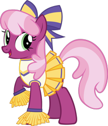 Size: 2568x3000 | Tagged: safe, artist:doctor-g, derpibooru import, cheerilee, the cart before the ponies, cheerileeder, cheerleader, clothes, open mouth, pom pom, simple background, skirt, solo, transparent background, vector