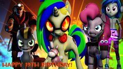 Size: 1920x1080 | Tagged: safe, artist:danj16, derpibooru import, oc, oc only, 3d, birthday, source filmmaker