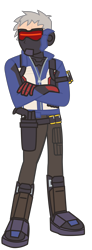 Size: 1050x2850 | Tagged: safe, artist:sketchmcreations, derpibooru import, equestria girls, barely pony related, commission, crossed arms, equestria girls-ified, overwatch, simple background, soldier 76, solo, transparent background, vector