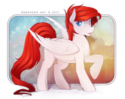 Size: 1330x1061 | Tagged: source needed, safe, artist:antiander, derpibooru import, oc, oc only, pegasus, pony, looking at you, raised hoof, solo