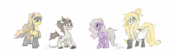 Size: 2800x900 | Tagged: safe, artist:skutchi, derpibooru import, oc, oc only, oc:mylove, oc:nighty pearl, oc:siu, oc:world wander, blushing, female, makelovepony, male, signature, smiling, surprised, tumblr