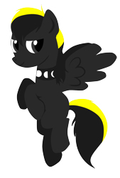 Size: 1924x2844 | Tagged: source needed, safe, artist:tayarinne, derpibooru import, oc, oc only, oc:shadow whip, pegasus, pony, 2017 community collab, collar, derpibooru community collaboration, lidded eyes, simple background, solo, transparent background