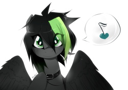 Size: 1024x720 | Tagged: artist needed, safe, derpibooru import, oc, oc only, pegasus, pony, collar, cute, green eyes, solo