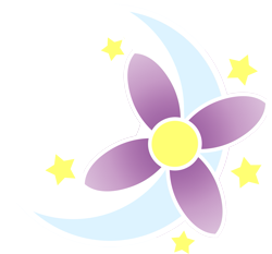 Size: 1207x1126 | Tagged: safe, artist:marik azemus34, oc, oc only, oc:crescent petals, crescent moon, cutie mark, flower, moon, simple background, stars, transparent background, transparent moon