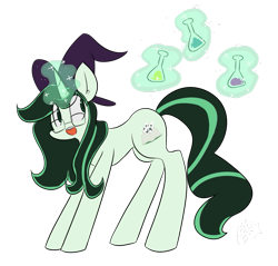 Size: 1023x978 | Tagged: safe, artist:silverknight27, derpibooru import, oc, oc only, oc:ivy league, pony, unicorn, hat, magic, potion, solo, witch hat