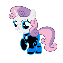 Size: 1152x1152 | Tagged: safe, artist:motownwarrior01, derpibooru import, sweetie belle, blue lantern, blue lantern corps, crossover, dc comics, green lantern, green lantern (comic), simple background, solo, transparent background, wristband