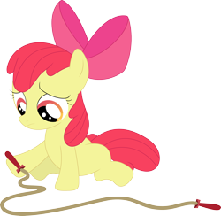 Size: 3548x3459 | Tagged: safe, artist:porygon2z, derpibooru import, apple bloom, a friend in deed, jump rope, simple background, solo, transparent background, vector