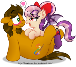 Size: 1500x1326 | Tagged: safe, artist:aleximusprime, oc, oc only, oc:alex the chubby pony, oc:sweet velvet, bat pony, earth pony, pony, bedroom eyes, blushing, bow, clothes, facial hair, female, goatee, hair bow, heart, male, mare, pictogram, simple background, socks, stallion, transparent background