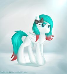 Size: 1024x1125 | Tagged: safe, artist:fantazerko, derpibooru import, oc, oc only, pegasus, pony, hair bow, solo