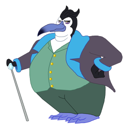 Size: 1806x1800 | Tagged: safe, artist:moheart7, derpibooru import, king charlatan, penguin, g1, crime boss, frock coat, g1 to g4, gangster, generation leap, smuggler, solo, trousers, waistcoat