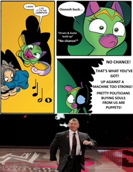 Size: 775x1000 | Tagged: safe, derpibooru import, cheerilee, cloverleaf, spoiler:comic, spoiler:comic29, mcmahon power walking, no chance in hell, power walk, surprise entrance meme, vince mcmahon, wwe