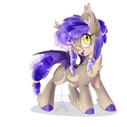Size: 3000x3000 | Tagged: safe, artist:pvrii, derpibooru import, oc, oc only, bat pony, pony, chest fluff, ear fluff, looking up, open mouth, simple background, smiling, solo, spread wings, transparent background, unshorn fetlocks