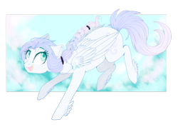 Size: 1024x731 | Tagged: safe, artist:gloriajoy, derpibooru import, oc, oc only, oc:nunki sigma saggitarius, pegasus, pony, cloud, flying, smiling, solo