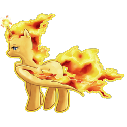 Size: 3000x3000 | Tagged: safe, artist:bean-sprouts, derpibooru import, alicorn, pony, crossover, moltres, pokémon, ponified, solo