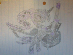 Size: 640x480 | Tagged: safe, artist:soradical, derpibooru import, fanfic, fanfic art, nightmare octavia, nightmarified, pony pov series, traditional art