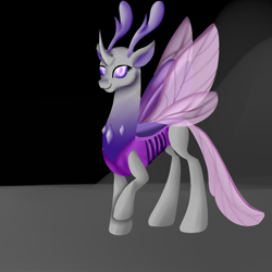 Size: 900x900 | Tagged: safe, artist:bevendre, derpibooru import, oc, oc only, oc:queen papillon, changedling, changeling, changeling queen, to where and back again, spoiler:s06, changeling oc, changeling queen oc, female, purple changeling, solo