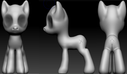 Size: 1498x875 | Tagged: safe, artist:kaijeno, derpibooru import, pony, 3d, 3d base, female, mare, zbrush